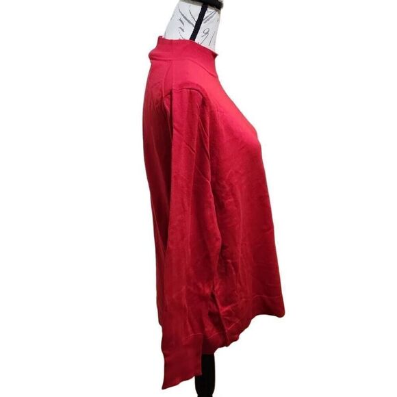 Riley & Rae Ladies Size XL Ruby Mockneck Knit Sweater with Plaid Neck Bow - Picture 2 of 8